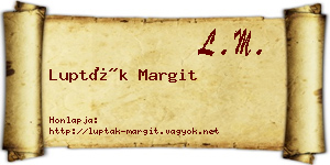 Lupták Margit névjegykártya